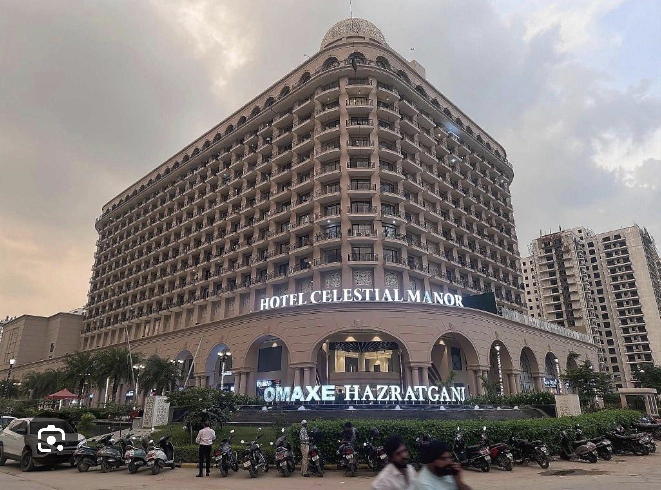 Hotel Celestial Manor building, Omaxe Hazratganj, Lucknow, by day